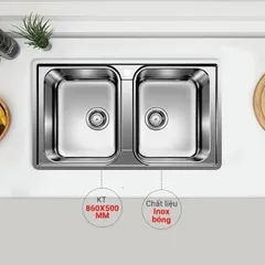 Chậu Rửa Bát Inox 2 Hố Blanco Lemis 8-IF Cao Cấp – Thiết Kế Sang Trọng, Chất Liệu Bền Bỉ, Dễ Vệ Sinh, Phù Hợp Mọi Gia Đình
