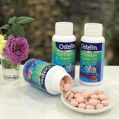 Viên Uống Bổ Sung Canxi Cho Bé Ostelin Kids Calcium & Vitamin D3 90 Viên - Phát Triển Xương Cứng Cáp, Hương Vị Trái Cây Ngon Miệng