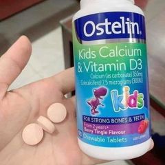 Viên Uống Bổ Sung Canxi Cho Bé Ostelin Kids Calcium & Vitamin D3 90 Viên - Phát Triển Xương Cứng Cáp, Hương Vị Trái Cây Ngon Miệng