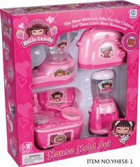 Bộ đồ chơi gia đình Hello Kitty House hold set gồm 4 món đồ gia dụng có đèn và âm thanh YH858-1 giao ngẫu nhiên cho bé chơi đồ chơi nhập vai