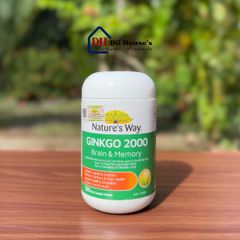 Viên uống bổ não Nature's Way Ginkgo 2000 - Tăng cường trí nhớ và chức năng nhận thức, 120 viên - Thực phẩm bảo vệ sức khỏe
