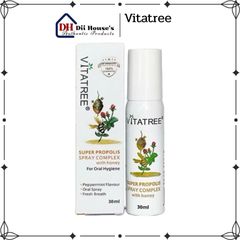 Xịt keo ong Vitatree Super Propolis Spray with Honey 30ml - Tăng cường sức đề kháng, hỗ trợ viêm họng, hàng nhập khẩu chất lượng cao