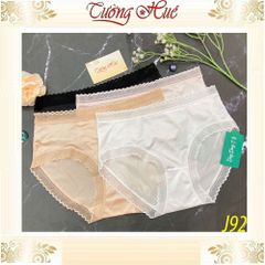 Quần Lót Nữ Ding Dang J92 Lụa Lạnh Mát Phối Ren Mềm Cao Cấp - Thoáng Khí, Cạp Cao, Nhiều Màu Sắc Cho Phái Đẹp
