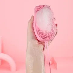 Bông tắm silicon tẩy tế bào chết tạo bọt 2 mặt massage toàn thân mềm mịn