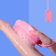 Bông tắm silicon tẩy tế bào chết tạo bọt 2 mặt massage toàn thân mềm mịn