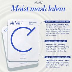 Mặt Nạ Giấy Oh! oh! Ceramide Giúp Phục Hồi & Làm Dịu Da Nhạy Cảm oh!oh! Moist mask : laban (25ml x 10 miếng)