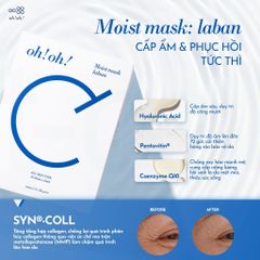 Mặt Nạ Giấy Oh! oh! Ceramide Giúp Phục Hồi & Làm Dịu Da Nhạy Cảm oh!oh! Moist mask : laban (25ml x 10 miếng)