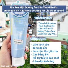 Sữa Rửa Mặt Dịu Nhẹ Cấp Ẩm Phục Hồi Surmedic/Sur.Medic+ Azulene Soothing PH Cleanser 150ml
