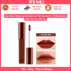 Son kem lì Bbia Last Velvet Lip Tint Version 5 - 25 Final Note (Màu đỏ nâu đất) 5g BEST SELLER