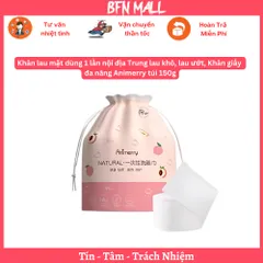 Khăn lau mặt dùng 1 lần nội địa Trung lau khô, lau ướt, Khăn giấy đa năng Animerry túi 150g