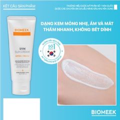 Kem chống nắng Biomeek UVM Suncream cho da nhạy cảm, SPF 50+ PA++++ 40ml