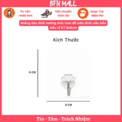 Miếng dán dính tường móc treo đồ siêu dính siêu bền siêu rẻ KT 6x6cm