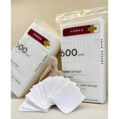 Bông Tẩy Trang Hữu Cơ HMMED 600 Miếng Mềm Mịn, Không Xơ