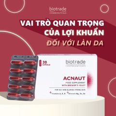 Viên uống Biotrade Acnaut Food Supplement 30 Viên giảm mụn trứng da làm đẹp da