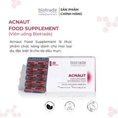 Viên uống Biotrade Acnaut Food Supplement 30 Viên giảm mụn trứng da làm đẹp da