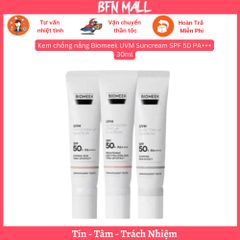 Kem chống nắng Biomeek UVM Suncream SPF 50 PA+++ 30ml