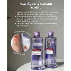 Nước Tẩy Trang Loreal Revitalift Hyaluronic Acid Micellar Water Căng Mịn Da 95ml