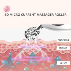 Thanh Lăn Nâng Cơ Kr.Lab Cây Lăn Massage Mặt 3D Bằng Inox Đầu Xoay 360 Độ Massage Toàn Thân