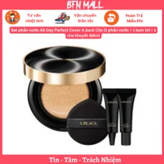 Set phấn nước All Day Perfect Cover A.back Clio (1 phấn nước + 1 kem lót + 1 che khuyết điểm)