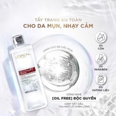 Nước Tẩy Trang Loreal Revitalift Crystal Purifying Micellar Water Dành Cho Da Dầu Mụn 400ml