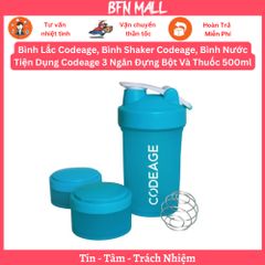 Bình Lắc Codeage, Bình Shaker Codeage, Bình Nước Tiện Dụng Codeage 3 Ngăn Đựng Bột Và Thuốc 500ml