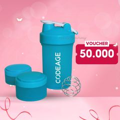 Bình Lắc Codeage, Bình Shaker Codeage, Bình Nước Tiện Dụng Codeage 3 Ngăn Đựng Bột Và Thuốc 500ml