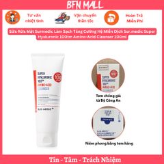 Sữa Rửa Mặt Surmedic Làm Sạch Tăng Cường Hệ Miễn Dịch Sur.medic Super Hyaluronic 100tm Amino-Acid Cleanser 100ml