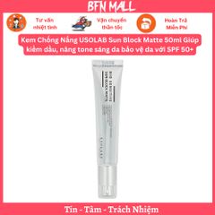 Kem Chống Nắng USOLAB Sun Block Matte 50ml Giúp kiềm dầu, nâng tone sáng da bảo vệ da với SPF 50+