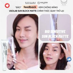 Kem Chống Nắng USOLAB Sun Block Matte 50ml Giúp kiềm dầu, nâng tone sáng da bảo vệ da với SPF 50+