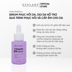 Serum B9 USOLAB AVOSKINLAB Giúp làm dịu da hỗ trợ quá trình phục hồi và cấp ẩm cho da 30ml