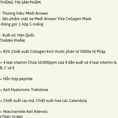 Mặt nạ thạch Collagen, Medi Answer Vita Collagen Mask 37g x 5 miếng