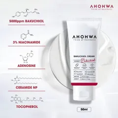 Kem Dưỡng AHOHWA Bakuchiol Cream Tuýp 50ml - Chống Lão Hóa, Giảm Nếp Nhăn, Mờ Thâm, Giảm Nám