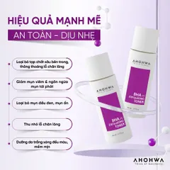 Dung dịch BHA 2% EXFOLIATING TONER AHOHWA 80ml Tẩy Tế Bào Chết Làm sạch Sâu Lỗ Chân Lông