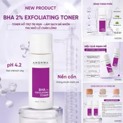 Dung dịch BHA 2% EXFOLIATING TONER AHOHWA 80ml Tẩy Tế Bào Chết Làm sạch Sâu Lỗ Chân Lông