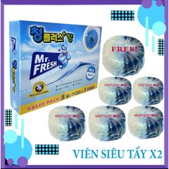 Viên Tẩy Bồn Cầu X2 MR.FRESH - Hộp 5+1 Siêu Diệt Khuẩn & Khử Mùi Cho Bồn Cầu Sạch Sẽ, An Toàn Cho Gia Đình