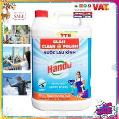 Nước Lau Kính Hando 5L Hương Bạc Hà - Sáng Bóng, Không Để Lại Vệt, Duy Trì Bụi Bẩn - Sản Phẩm An Toàn Cho Mọi Bề Mặt Kính