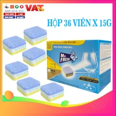 Viên Rửa Chén Bát Mr.Fresh Có Công Nghệ PureClean - Hộp 62 Viên x 15G Dành Cho Máy Rửa Chén, Làm Sạch Hiệu Quả, Giúp Chén Sáng Bóng