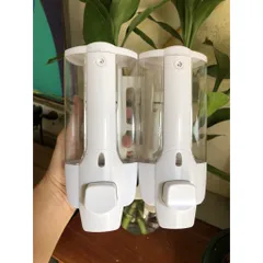 Hộp xà bông nhấn 2 bình gắn tường cao cấp - Thiết kế hiện đại cho phòng tắm, tiện lợi và sang trọng, phù hợp cho gia đình và nơi làm việc