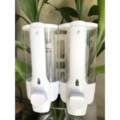Hộp xà bông nhấn 2 bình gắn tường cao cấp - Thiết kế hiện đại cho phòng tắm, tiện lợi và sang trọng, phù hợp cho gia đình và nơi làm việc
