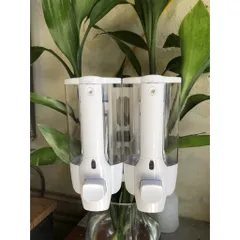 Hộp xà bông nhấn 2 bình gắn tường cao cấp - Thiết kế hiện đại cho phòng tắm, tiện lợi và sang trọng, phù hợp cho gia đình và nơi làm việc