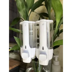 Hộp xà bông nhấn 2 bình gắn tường cao cấp - Thiết kế hiện đại cho phòng tắm, tiện lợi và sang trọng, phù hợp cho gia đình và nơi làm việc