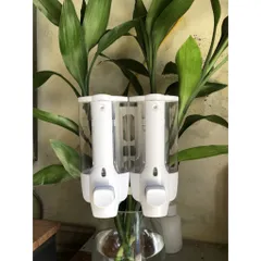 Hộp xà bông nhấn 2 bình gắn tường cao cấp - Thiết kế hiện đại cho phòng tắm, tiện lợi và sang trọng, phù hợp cho gia đình và nơi làm việc
