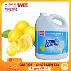 Nước Rửa Chén Mr.Fresh 4.2kg Siêu Đậm Đặc - Hương Chanh Tây Tự Nhiên An Toàn cho Da và Thân Thiện Môi Trường