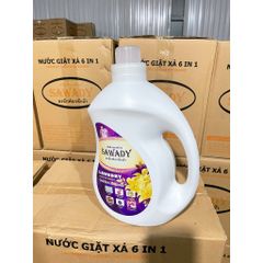 Nước Giặt Xả 6 In 1 Sawady 3,8L - Làm Sạch Sâu, Khử Mùi Hiệu Quả, Hương Thơm Dịu Nhẹ, Phù Hợp Giặt Tay và Giặt Máy