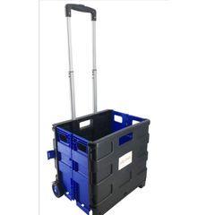 Thùng đựng đồ đa năng gấp gọn có bánh xe để coop xe ô tô  Mầu Xanh
