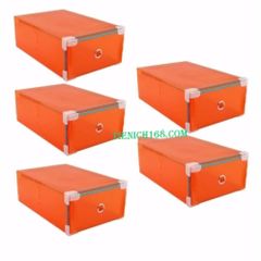 Bộ 5 Hộp Đựng Giày Trong Suốt Có Ngăn Kéo Viền Kim Loại TI738 - Giải Pháp Bảo Quản Giày Dép Ngăn Nắp, Chống Bụi Bẩn  và Ẩm Mốc.