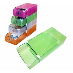 Bộ 5 Hộp Đựng Giày Trong Suốt Có Ngăn Kéo Viền Kim Loại TI738 - Giải Pháp Bảo Quản Giày Dép Ngăn Nắp, Chống Bụi Bẩn  và Ẩm Mốc.