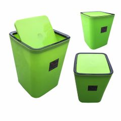 Bộ 2 Thùng Rác Gia Đình Nhựa Cao Cấp Nắp Bập Bênh Xanh Lá Xanh Dương - Giải Pháp Giữ Nhà Gọn Gàng Ngăn Nắp