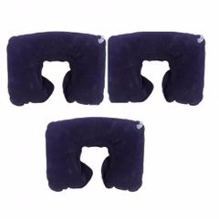 Gối Hơi Du Lịch Chữ U Cao Cấp Trắng Xám - Bộ 2 Gối Đỡ Cổ Ổn Định Giấc Ngủ, Tiện Dụng Cho Chuyến Đi Xa