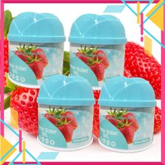 Bộ 4 Sáp Thơm Phòng Khử Mùi Hando 87g - Hương Dâu, Khử Mùi Ẩm Mốc, Nước Hoa Tự Nhiên, Dùng Cho Khu Vực Như Phòng Ngủ, Phòng Bếp